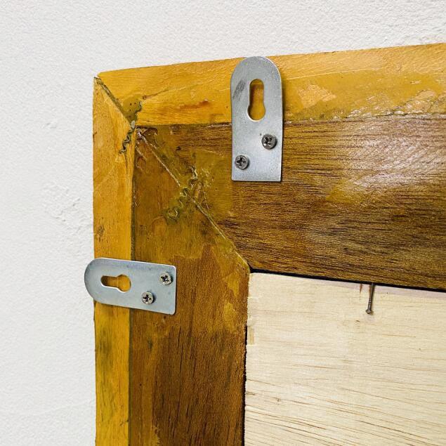 壁掛け鏡 アジアンミラー ウッドタイル フレーム 鏡 H60 W45 壁掛け