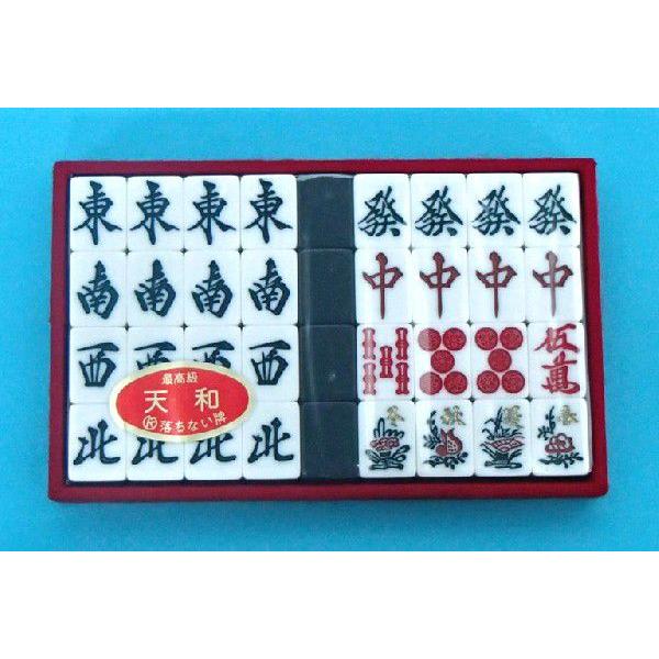 国産手打麻雀牌 囲碁ラボオリジナル牌ストラップ付き 別注天和（アール