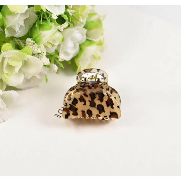 ヘアクリップ レオパード柄ヘアクロウクリップミニバンスクリップ