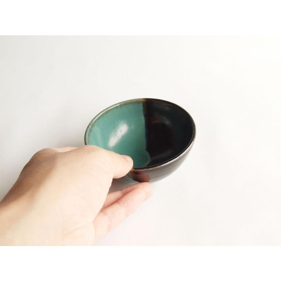 鳥取の民藝 牛ノ戸焼窯元 3寸ボウル 緑と黒の染分 : おまめ - 通販