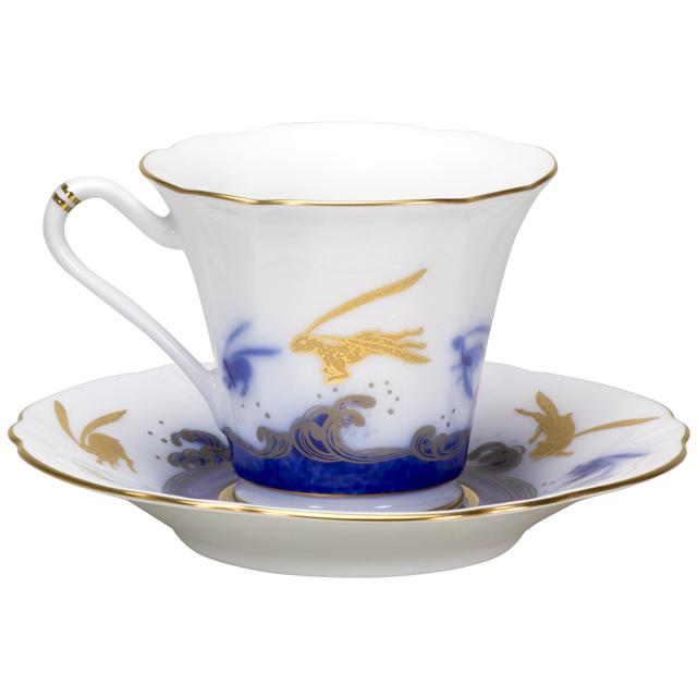 大倉陶園 【大倉陶園直営店】 碗皿暦 9月「波に兎」 カップ＆ソーサー