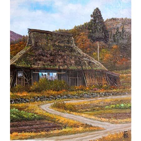 絵画 油絵 風景画F6 深秋の山里 猿渡一根画 : 大瑠堂 - 通販 - Yahoo