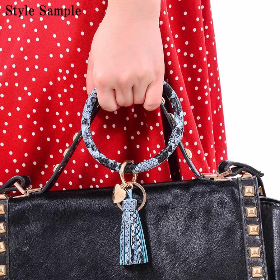 新感覚ブレスアクセ！ PUレザーブレスレットキーホルダー レディース