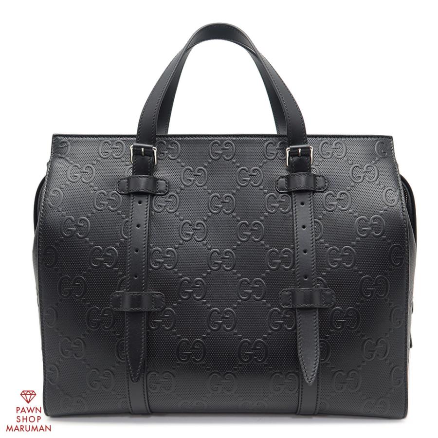 GUCCI（グッチ） トートバッグ 625774 GGエンボスレザー ブラック