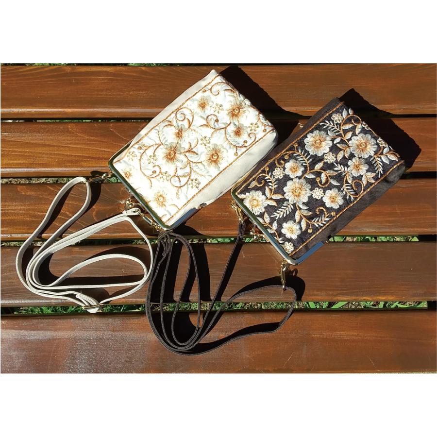 インド刺繍リボンがま口ショルダーポーチ : Mefelia - 通販 - Yahoo