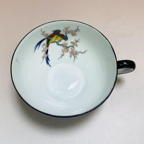 ノリタケ オールドノリタケ 鳥と梅 花籠紋 ブルーラスター彩 スナック