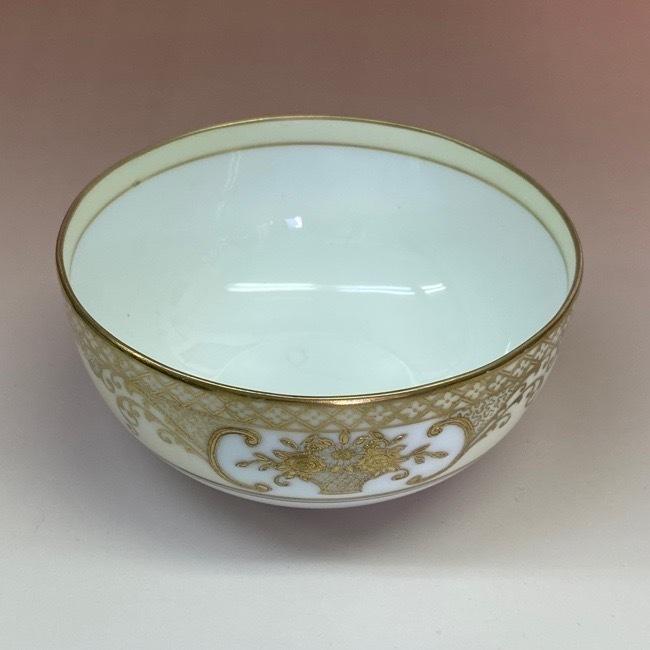 ノリタケ オールドノリタケ 金盛上 花籠装飾図紋 シュガーボウル 大鉢