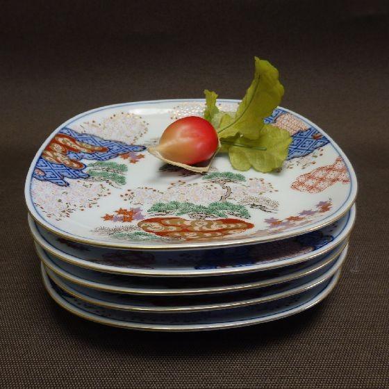 有田焼 賞美堂 春秋文銘々皿揃え（5客）其泉 得トクセール : リビング