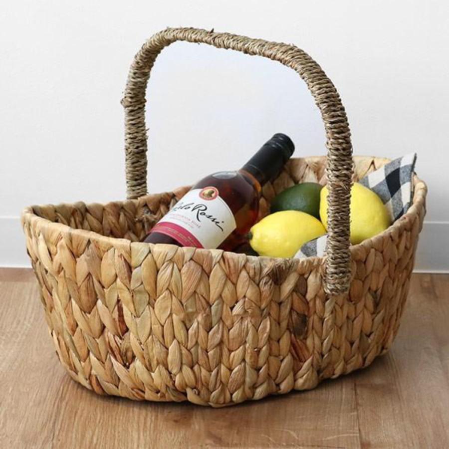 ちどり産業 収納 バスケット ウォーターヒヤシンスト 楕円形 持ち