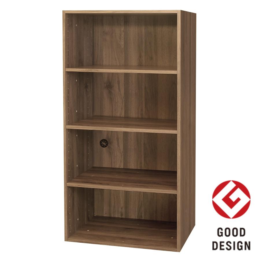 Nクリック 簡単組立て カラーボックス ディープ ワイド4段(ミドル