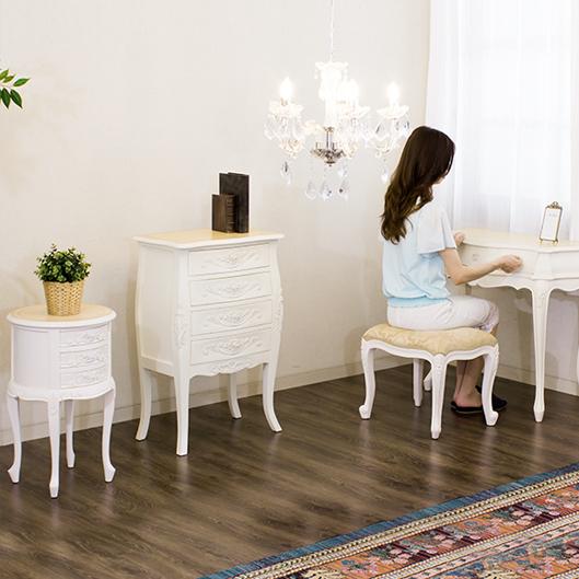 チェスト 幅55cm 白 ヨーロピアン 4D 姫家具 アンティーク 猫脚