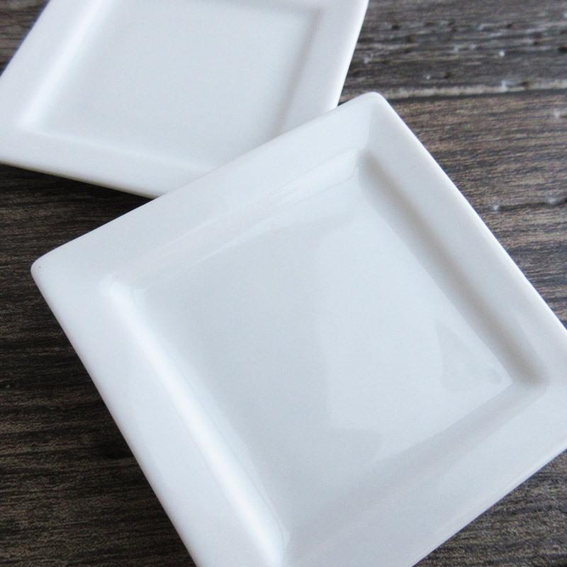小皿 7.2cm 食器 豆皿 ミニプレート 小さいお皿 銘々皿 取り皿 四角 白