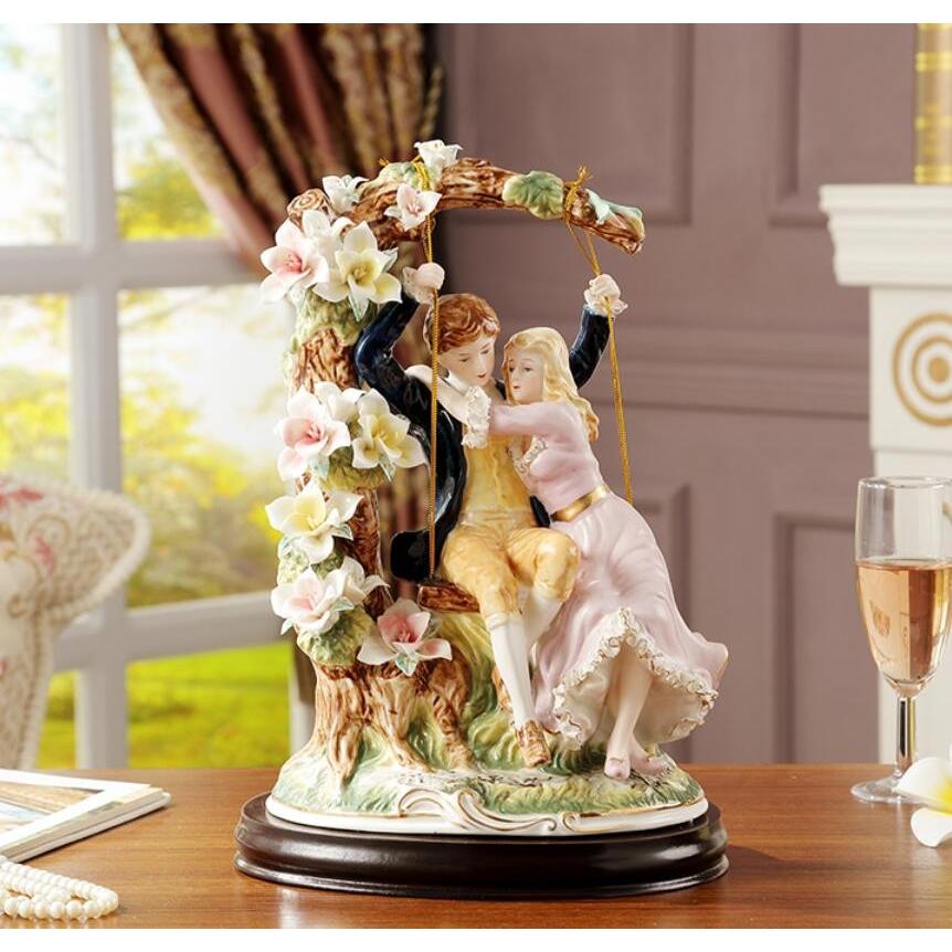 陶器 置物 西洋陶器 北欧磁器 陶器製人形 お姫様 陶器人形 陶器置物