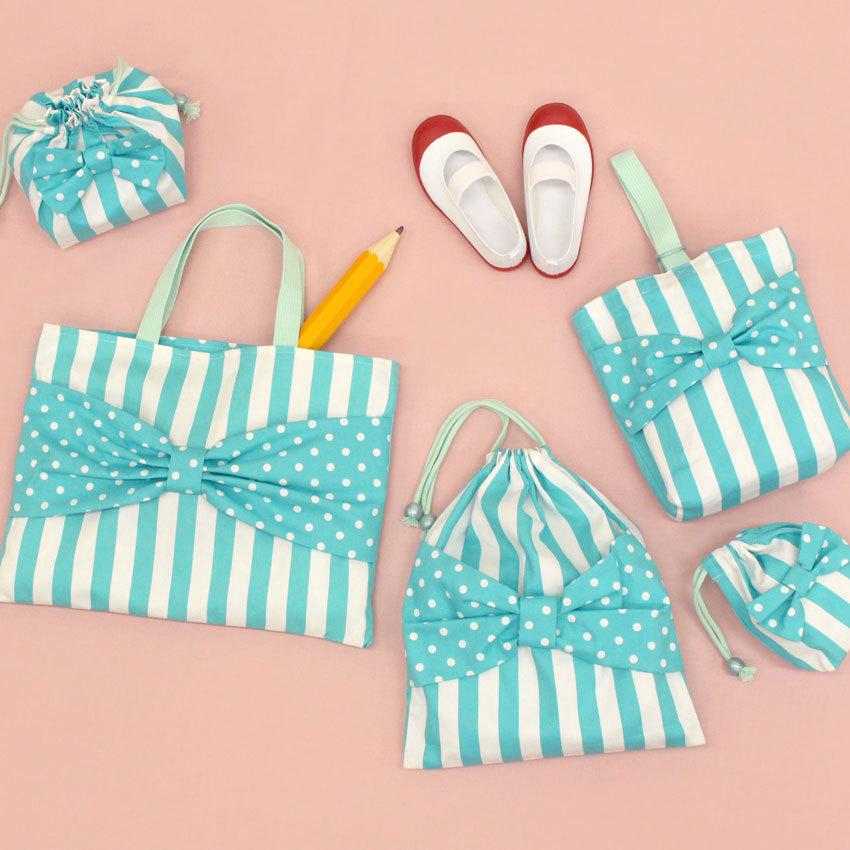 クラフトハートトーカイ 作り図 リボン体操着袋・お弁当袋・コップ袋