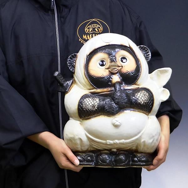 信楽焼 白忍者狸(大) たぬき タヌキ 開運 縁起物 可愛い 陶器 商売繁盛