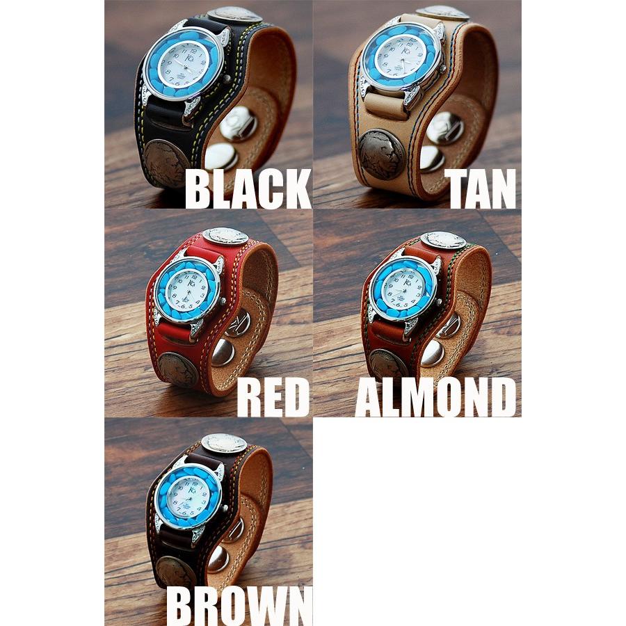 KC,s（ケイシイズ） KC,s 3コンチョ ウォッチブレス ダブルステッチ