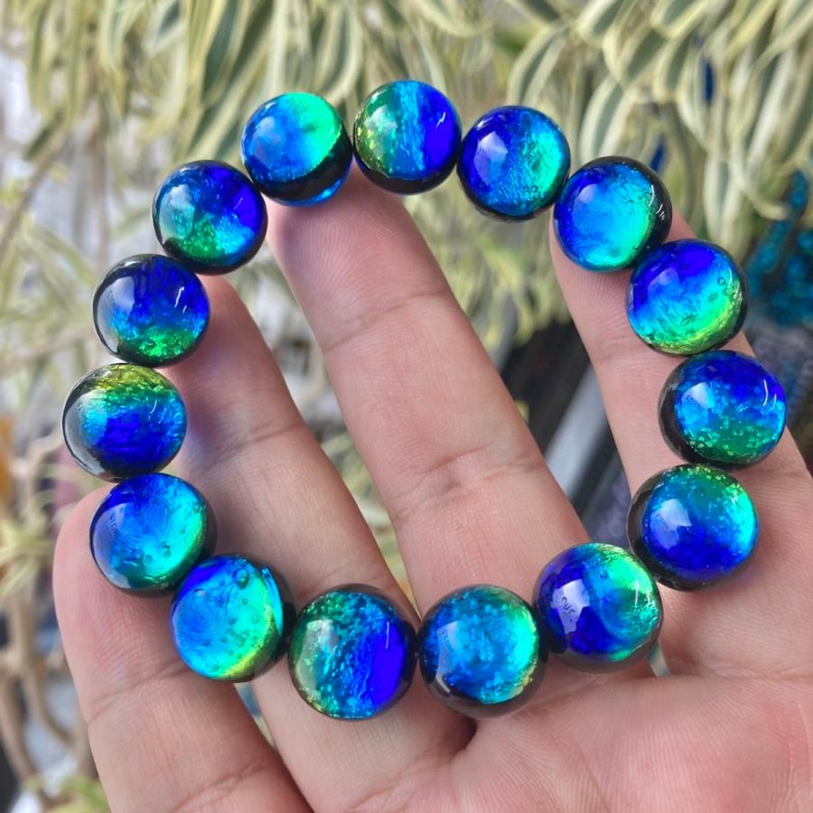 ケラママリン 蓄光 ホタルガラス 14mm±0.5mm ブレスレッド とんぼ