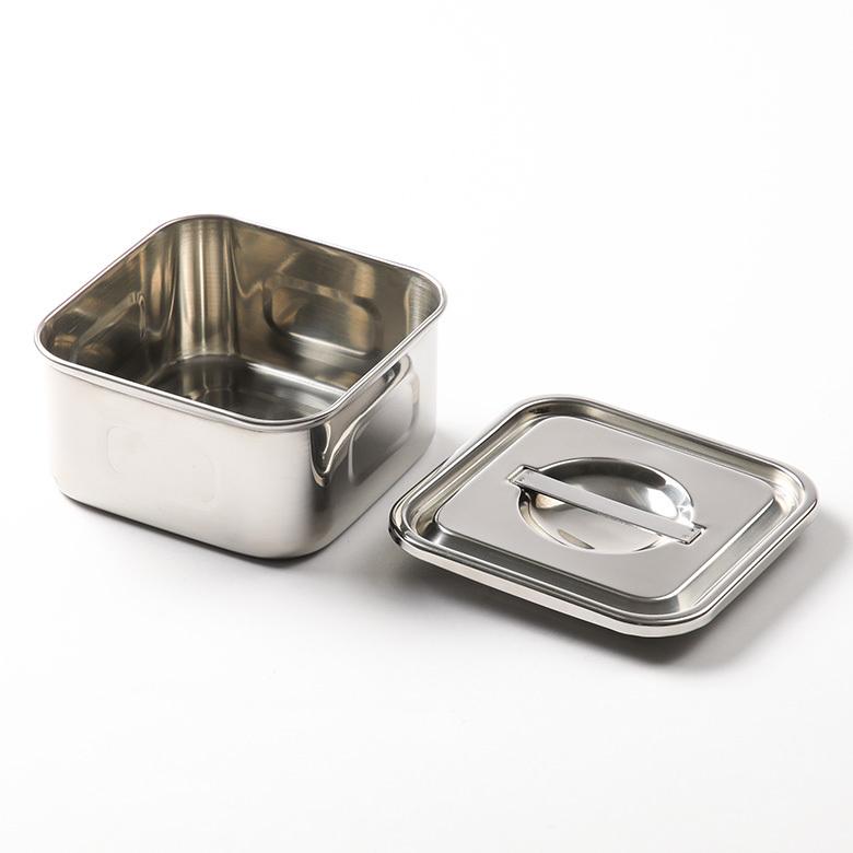 角・浅型キッチンポット ステンレスポット 10.5cm 0.5リットル