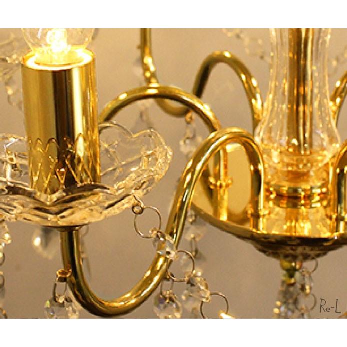 6灯シャンデリア LED対応可 送料無料 シャンデリア ゴールド 天井照明