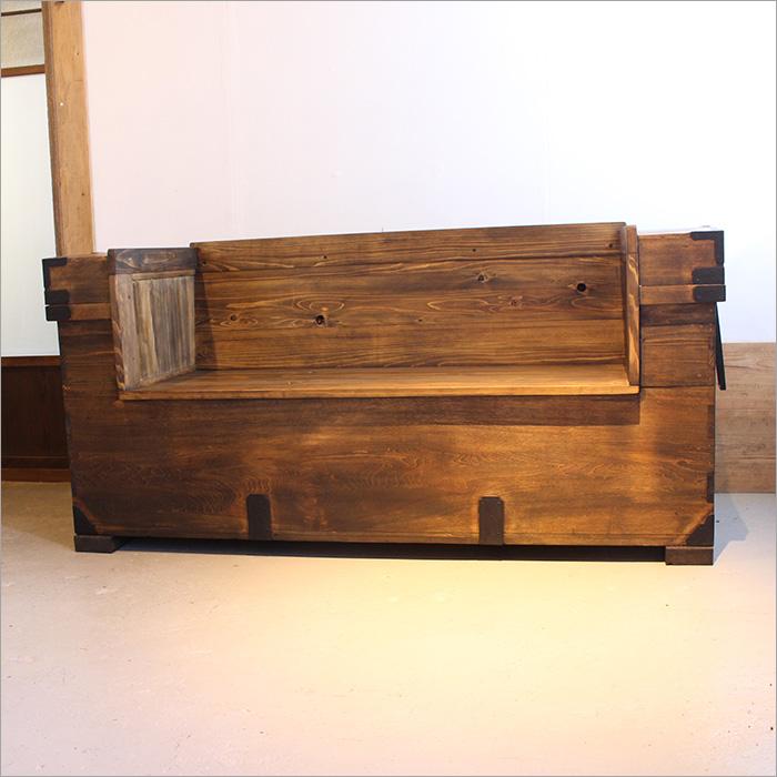 長持 ソファ 2人掛け 古材 アンティーク家具 無垢材 天然木 和モダン