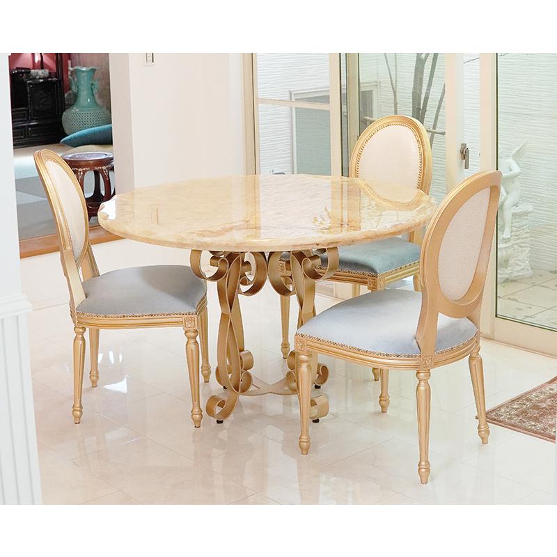 大理石家具 オーダーメイド アイアン ラウンドテーブル アイーダ