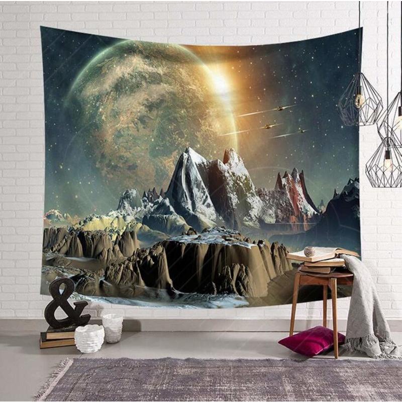 幻想的な宇宙 銀河 惑星 星 中判 タペストリー アート 飾り カーテン