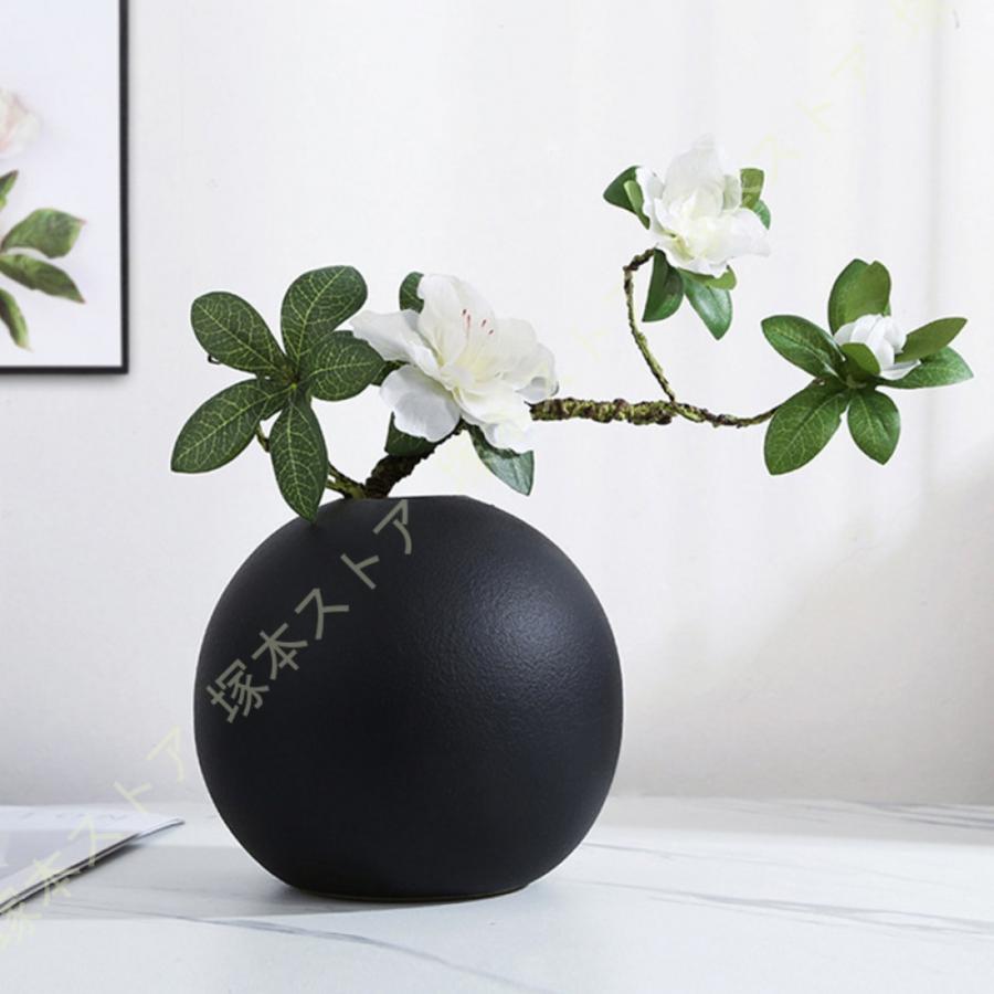 花瓶 黒 陶器 ミニ花器 一輪挿し セラミック フラワーベース ブラック