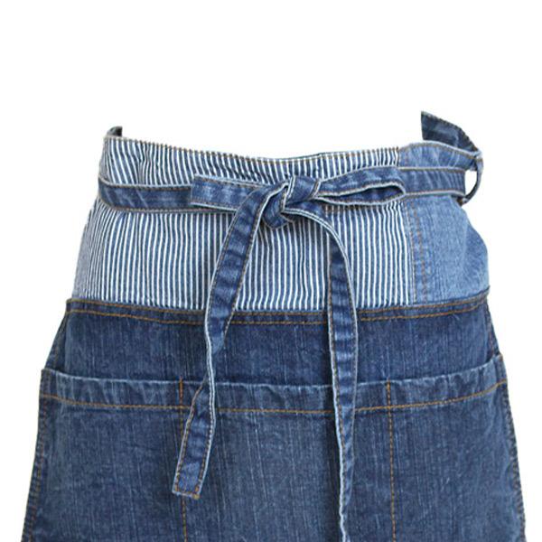 エプロン おしゃれ カフェエプロン デニム パッチワーク ギャルソン