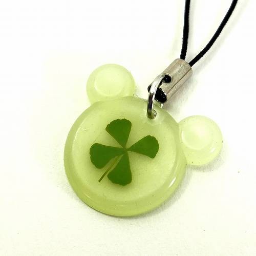 四葉 クローバー ストラップ 本物の四つ葉入り ストラップ1本おまけ