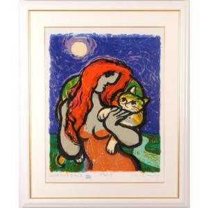 ポップアート 絵画 猫 シルクスクリーン 版画 マイケル・ルー