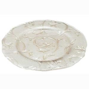 IVV イタリア製 ガラスプレート 皿 HELIX ヘリックス 31cm シルバー