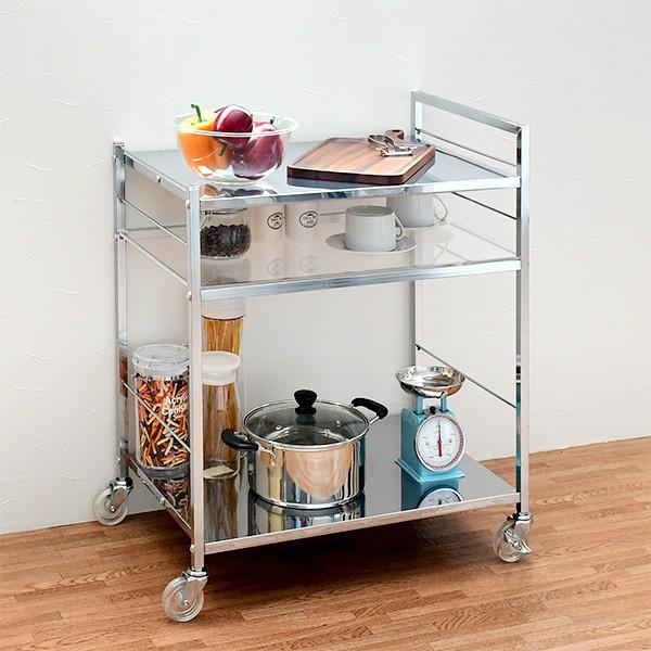 足立製作所 キッチンワゴン キャスター付き 3段 幅43.5cm 収納