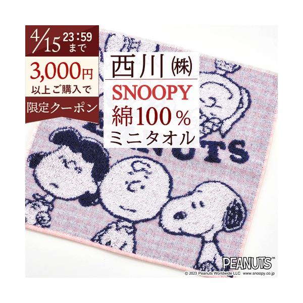 西川（nishikawa） ミニタオル 25×25cm 2枚セット スヌーピー snoopy