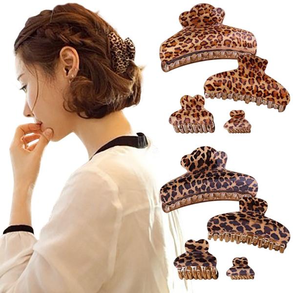 mitas バンスクリップ 4点セット レオパード柄 ヒョウ柄 レオパード