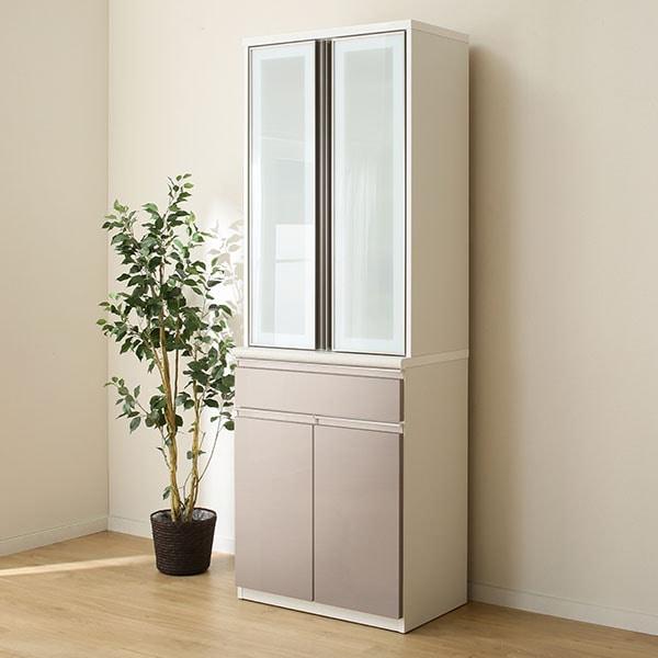 ニトリ（NITORI） 幅70cm 食器棚(アルミナ2 70DB SI) ニトリ期間限定