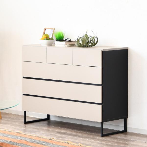 ニトリ（NITORI） グレージュ色120cm幅ローチェスト(GCE 120LC GY