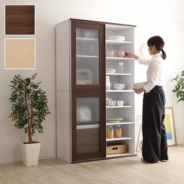 ホームテイスト（HOME taste） 食器棚 スライド扉 引き戸 幅100cm 高さ