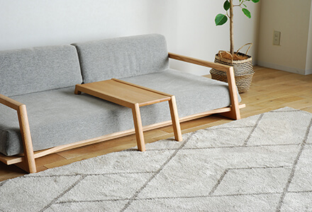 開梱設置無料]【大川家具】3人掛けローソファ 200cm幅 フロー 張地全44