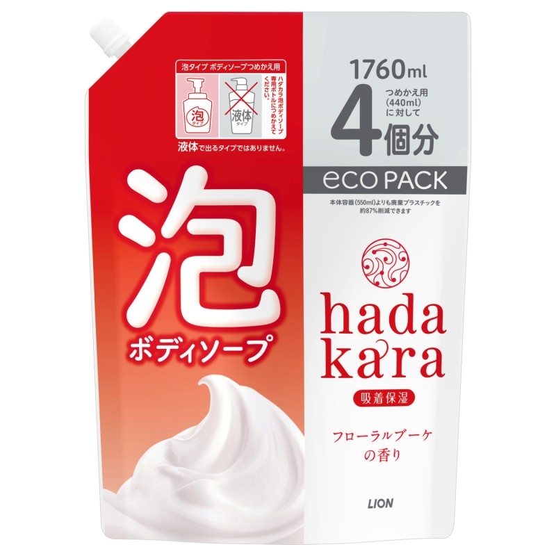 □ ハダカラ 泡ボディソープ詰替フローラル1760ML