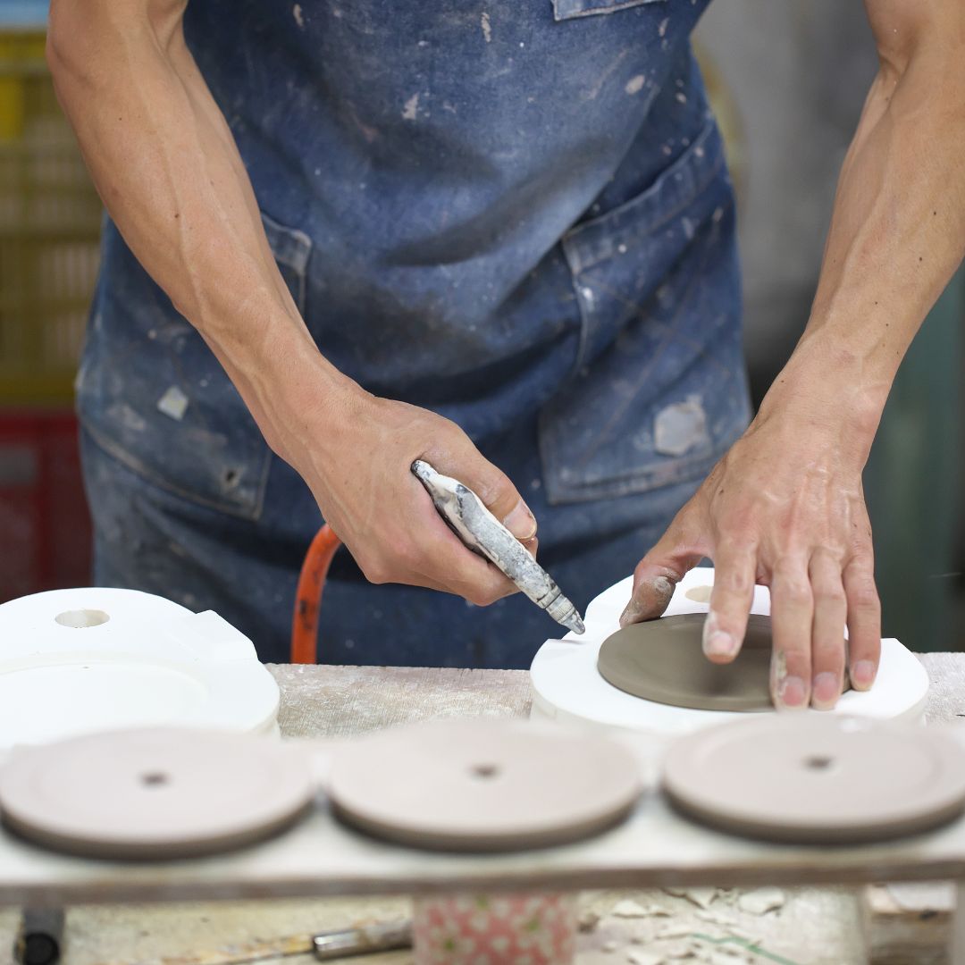 美濃焼 時計 | 掛時計 GLAZED CLOCK | ペールブルー P-12 | SUGY