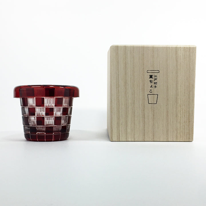 江戸切子 蓋つきグラス | 蓋ちょこ | 市松 | 廣田硝子