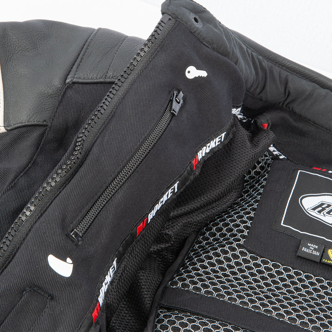 Joe Rocket Canada® Rocket 67 Leather / Canvas Motorcycle Jacket