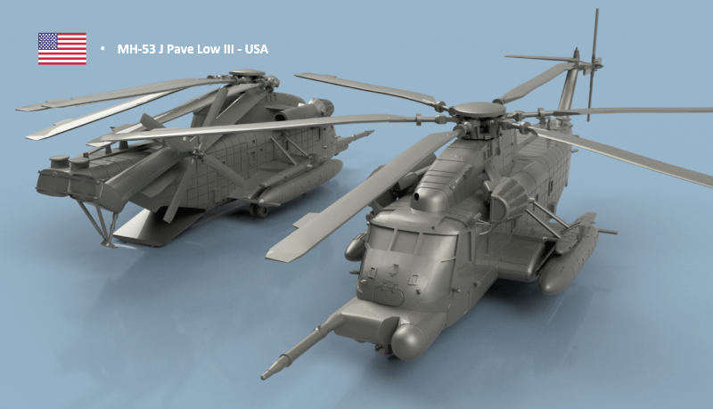 Sikorsky MH-53 J Pave Low III folded blades - 3D printed (2