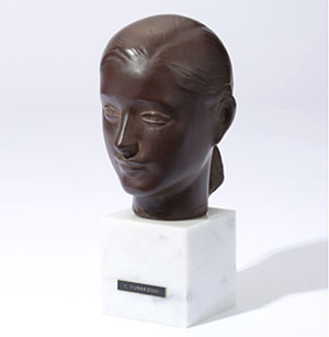 舟越保武「ローラ」ブロンズ彫刻 H20.8cm