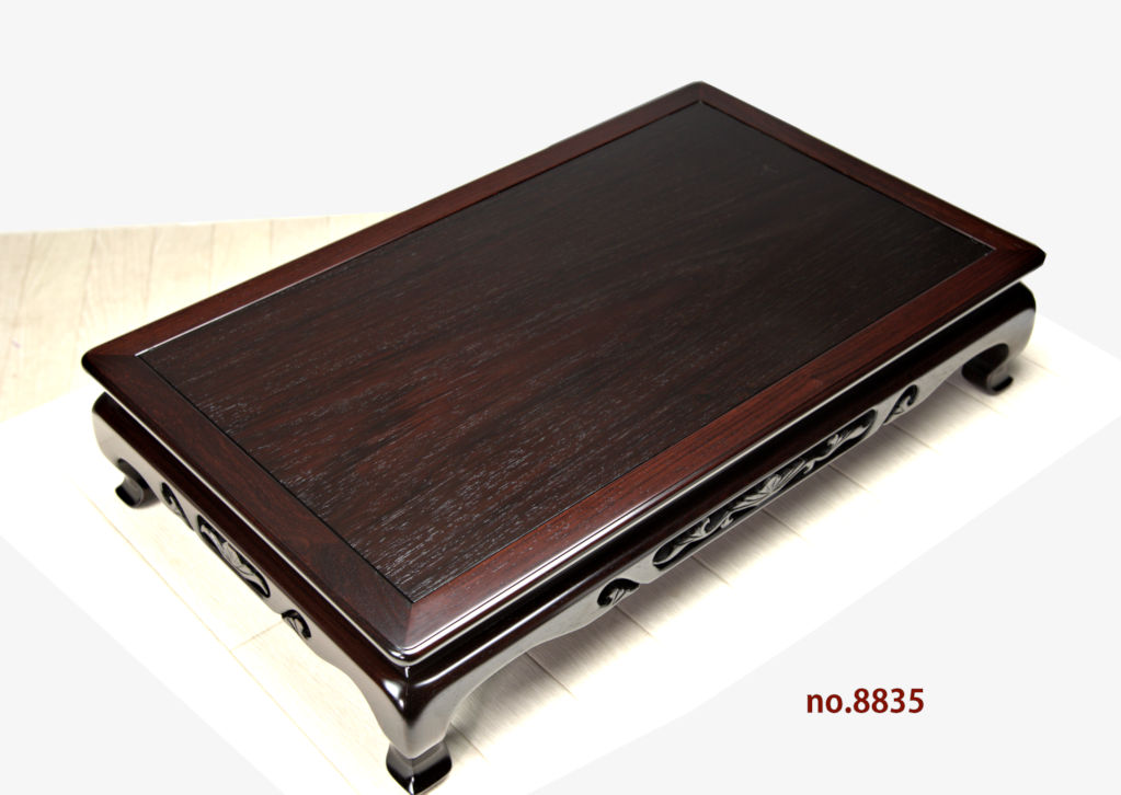 花台: 紫檀 木原作 透かし彫り 1.8尺 平台 大阪唐木指物工芸 no.8835