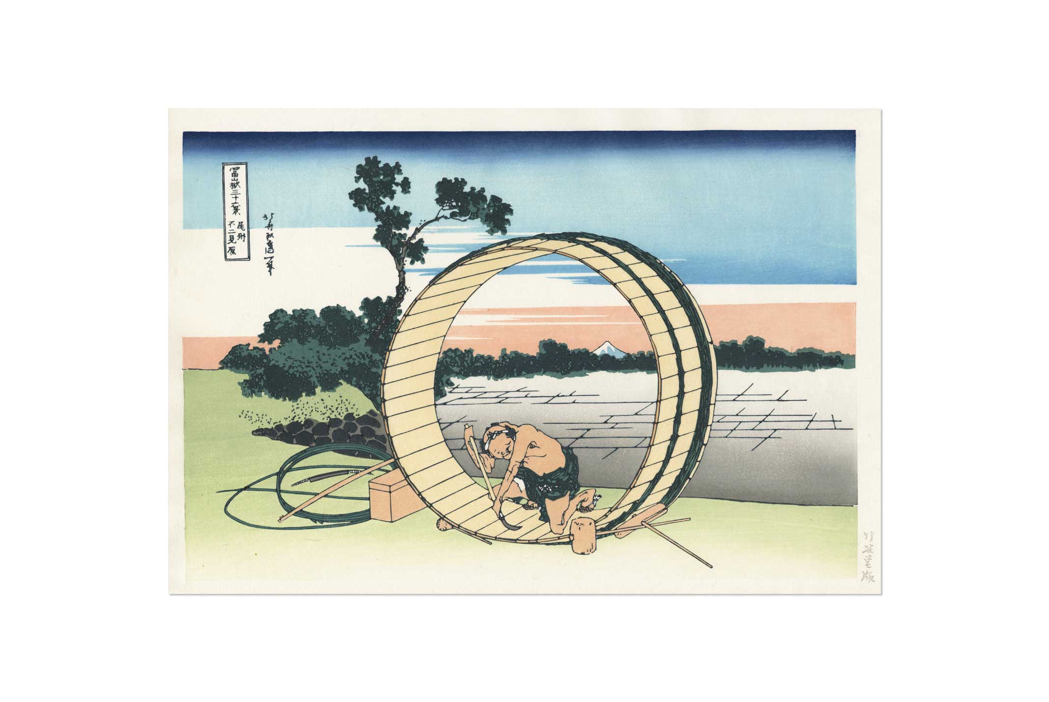 葛飾北斎『冨嶽三十六景 尾州不二見原』 – Kenji Takenaka WoodBlock