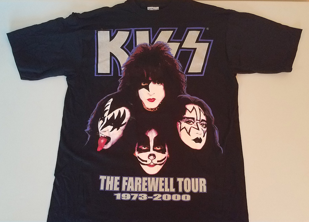 Men's KISS Faces 2000 Farewell Tour T-Shirt - Large - KISS Addiction