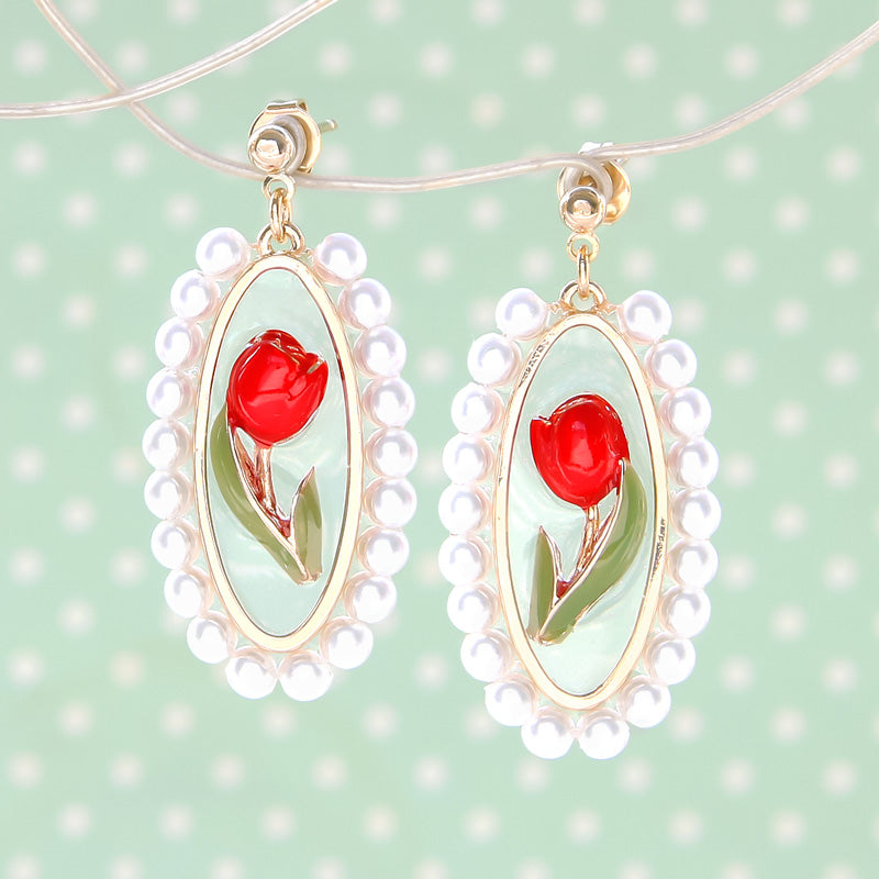 レシピNo.KR0962 チャームチューリップのピアス2種 – 貴和製作所