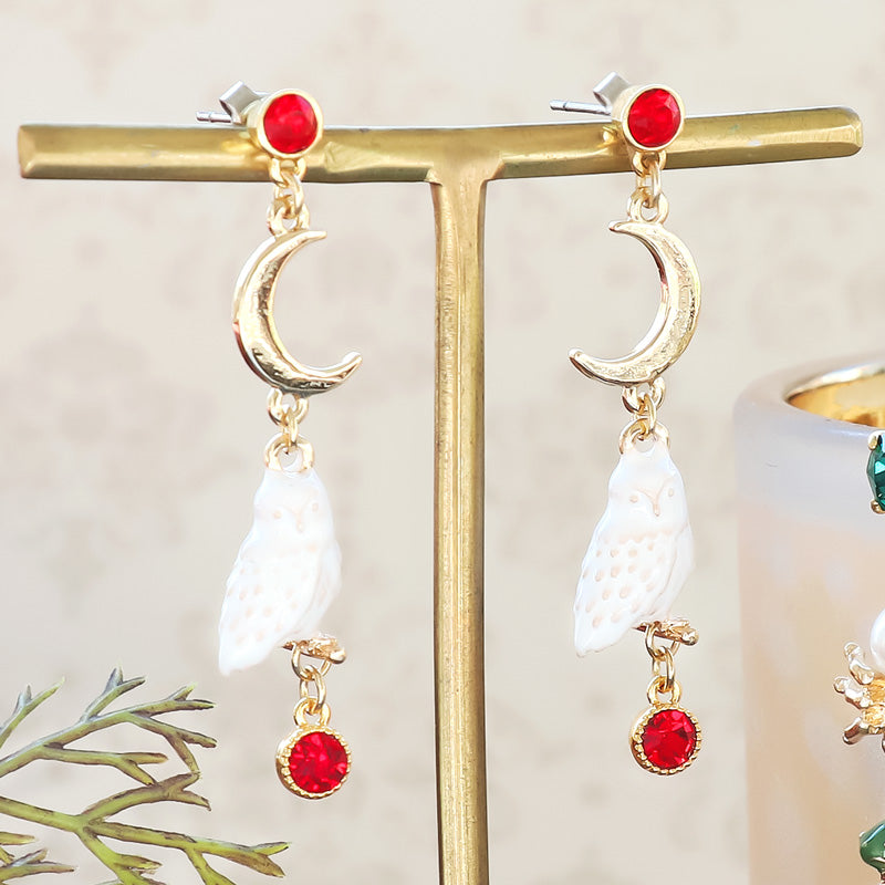 レシピNo.KR1047 ハロウィンのチャームフクロウとヘビのピアス2種 – 貴