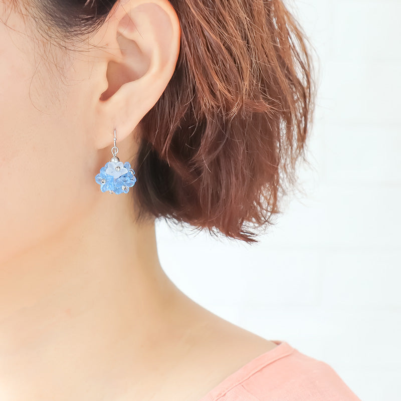 レシピNo.KR1198 ドイツ製アクリルのフラワーボールピアス – 貴和